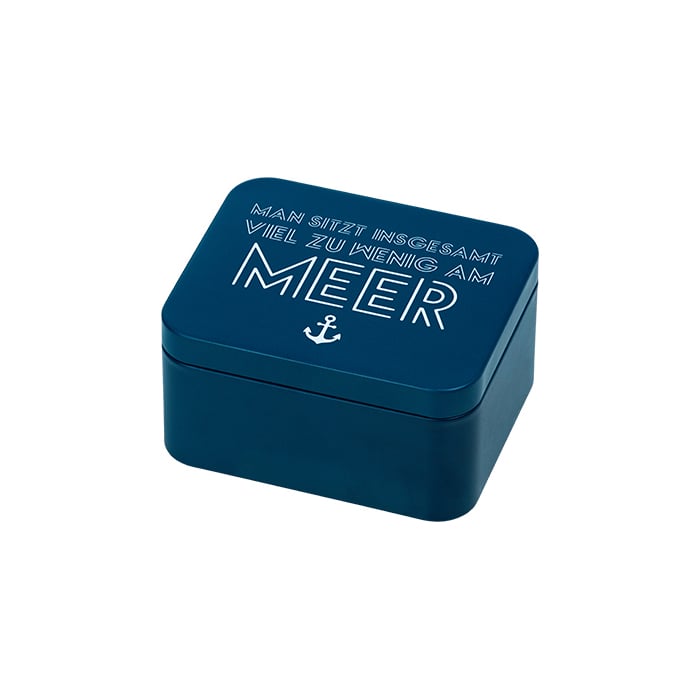 Rbv Birkmann GESCHENKBOX MAN SITZT INSGESAMT VIEL ZU WENIG AM MEER BLAU | 12 x 10 x 6 CM COLOUR KITCHEN