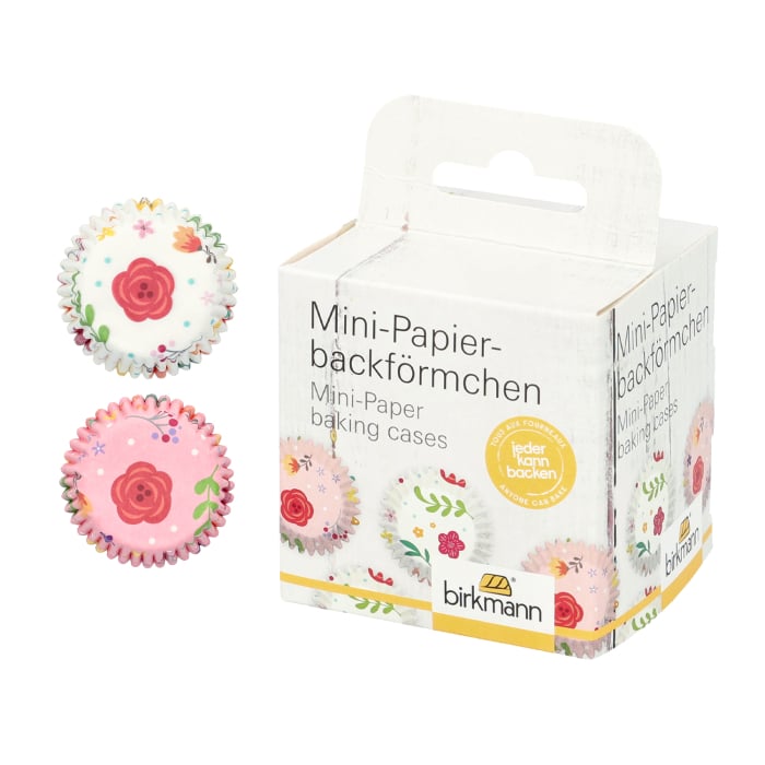 Rbv Birkmann MINI-PAPIERBACKFÖRMCHEN GEBLÜMT | Ø 4,5 CM | 2,5 CM HOCH
