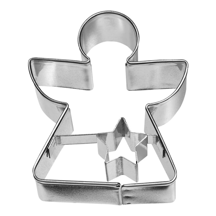 Rbv Birkmann PLÄTZCHEN - AUSSTECHFORM ENGEL | GEOMETRISCH EDELSTAHL | MIT INNENPRÄGUNG | 6 CM