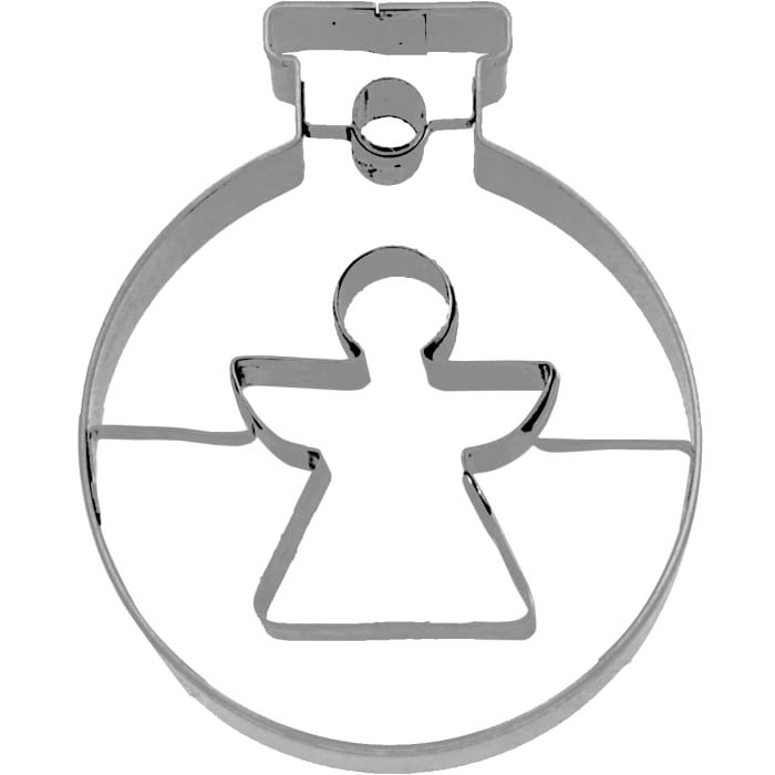Rbv Birkmann Ausstechform Christbaumkugel mit Engel Edelstahl | mit Innenprägung | 6 cm