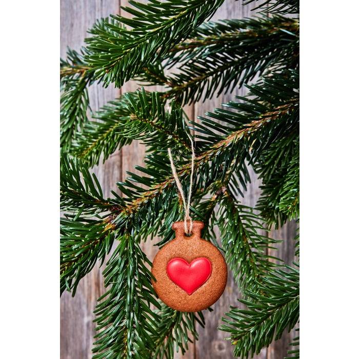 Rbv Birkmann Ausstechform Christbaumkugel mit Herz Edelstahl | mit Innenprägung | 6 cm zollfrei