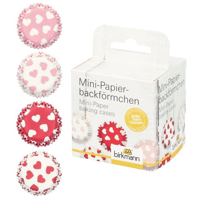 Rbv Birkmann MINI-PAPIERBACKFÖRMCHEN HERZEN | Ø 4,5 CM | 2,5 CM HOCH