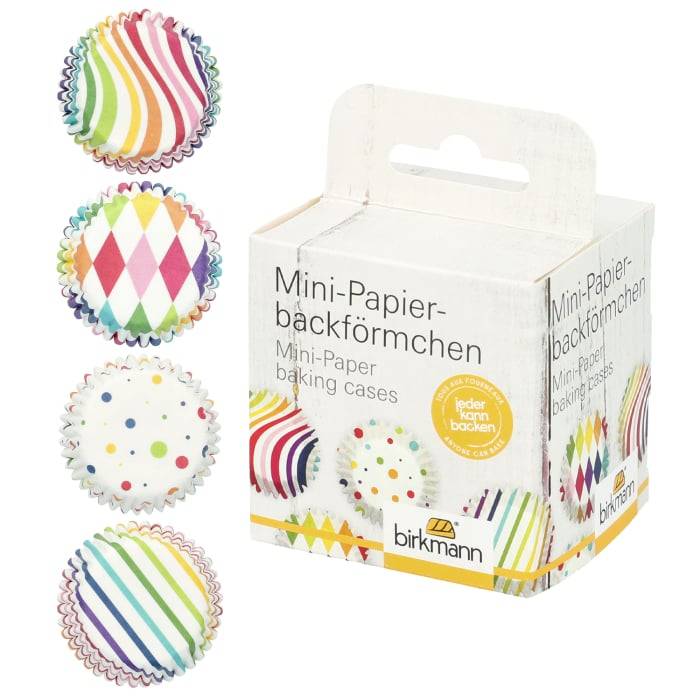 Rbv Birkmann MINI-PAPIERBACKFÖRMCHEN REGENBOGEN | Ø 4,5 CM | 2,5 CM HOCH