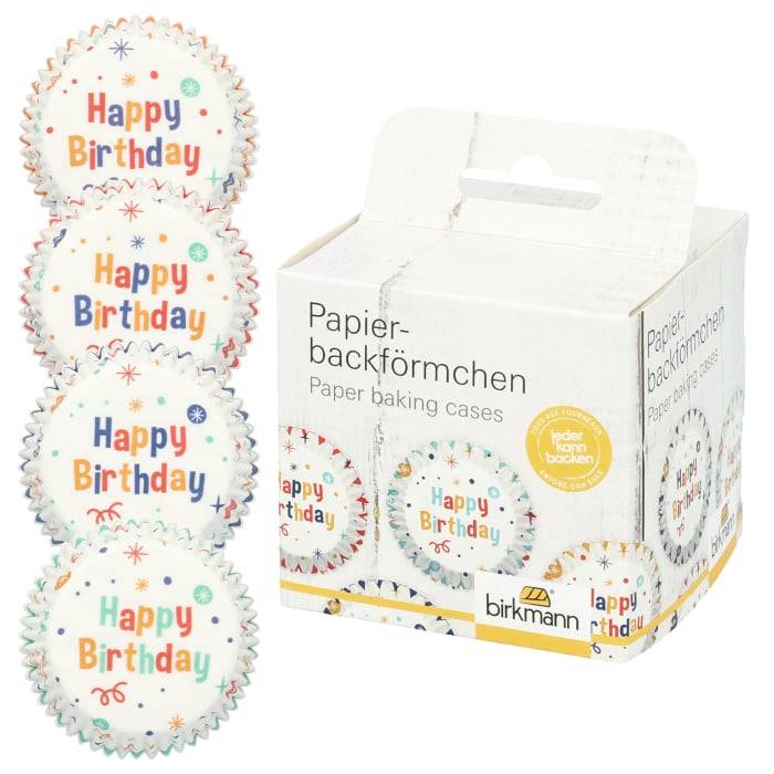 Rbv Birkmann PAPIERBACKFÖRMCHEN HAPPY BIRTHDAY | Ø 7 CM | 3 CM HOCH Exklusive Angebote
