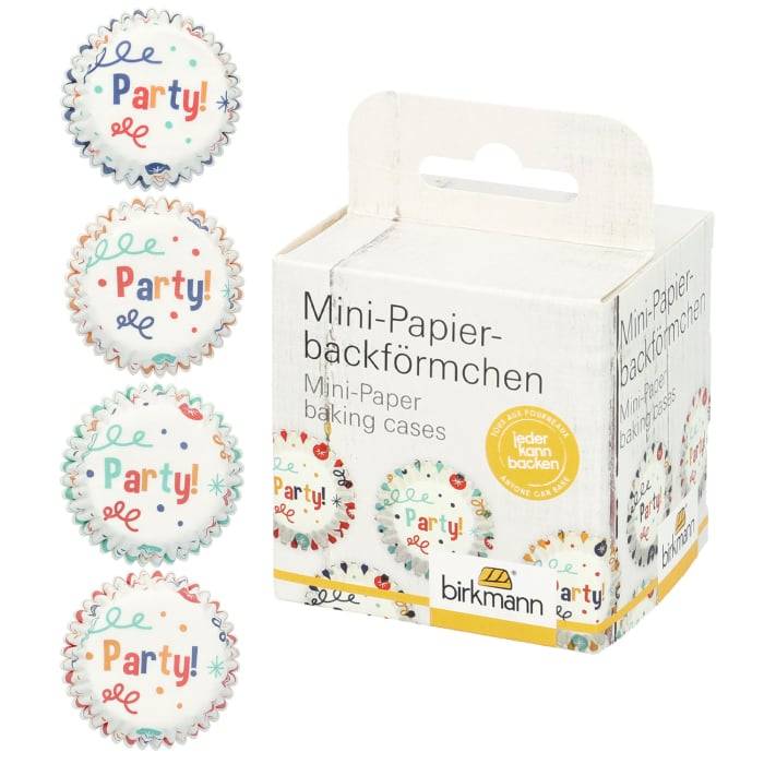 Rbv Birkmann MINI-PAPIERBACKFÖRMCHEN HAPPY BIRTHDAY | Ø 4,5 CM | 2,5 CM HOCH