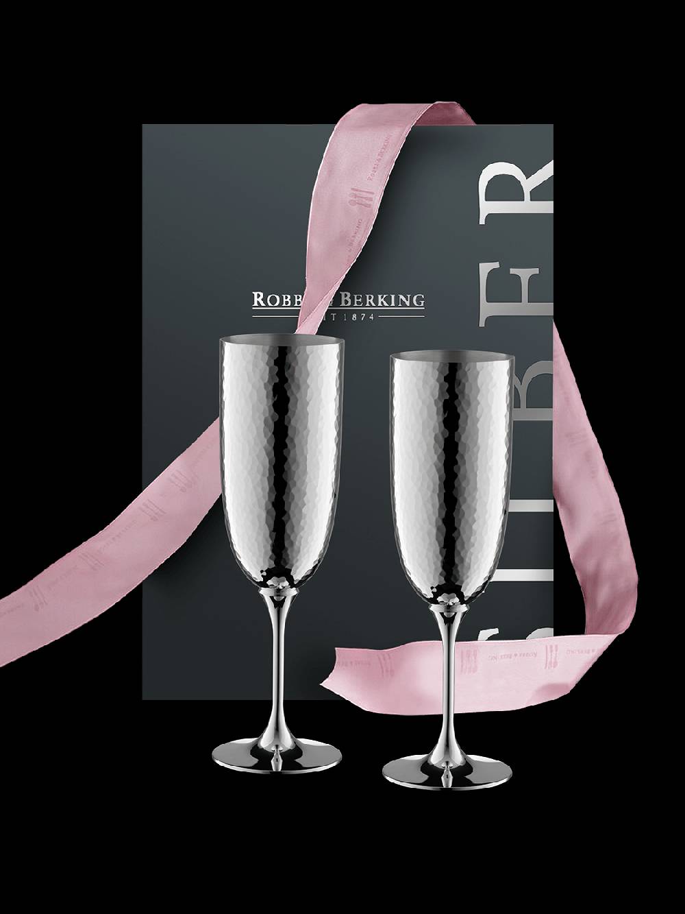 Robbe & Berking Martelé Champagner-Geschenkset (90g versilbert) Discount Store für neue Produkte