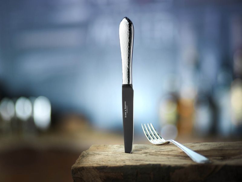 Robbe & Berking Martelé Steakmesser Frozen Black (150g massiv versilbert) Outlet