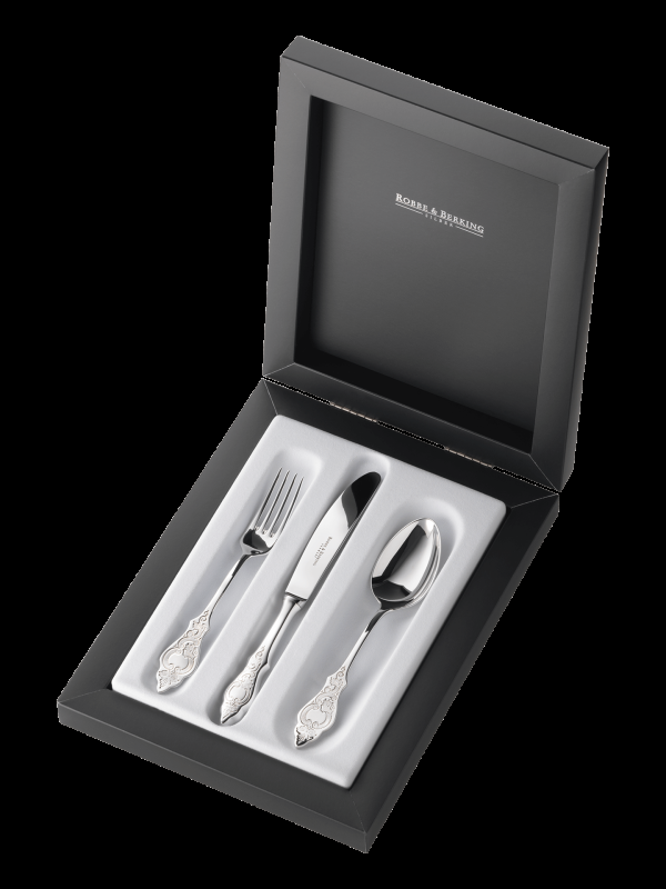Robbe & Berking Ostfriesen 3 tlg. Kinderbesteck (150g massiv versilbert) Begrenzte Freigabe