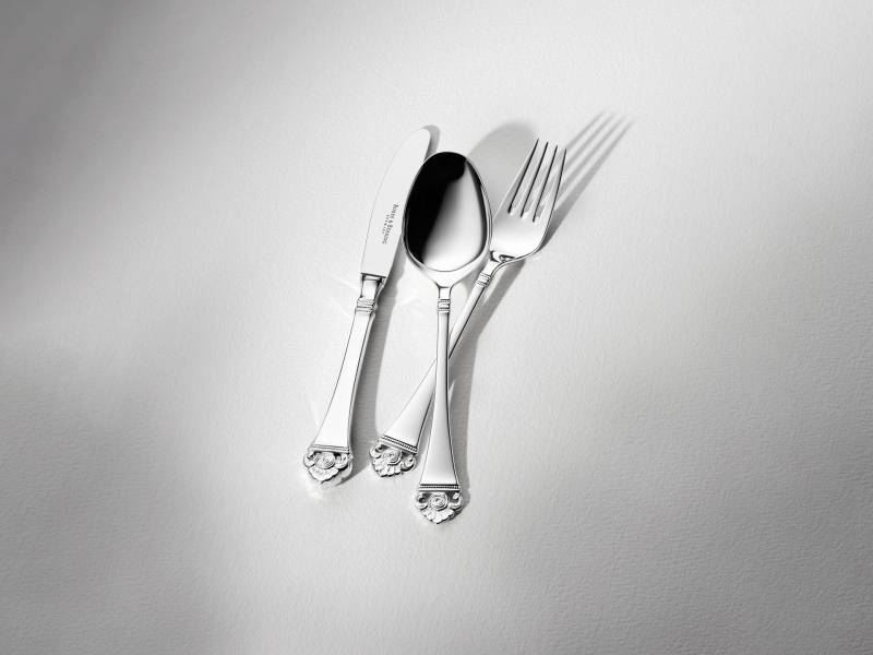 Robbe & Berking Rosenmuster 4 tlg. Kinderbesteck (925 Sterlingsilber) Sonderangebot der Fabrik