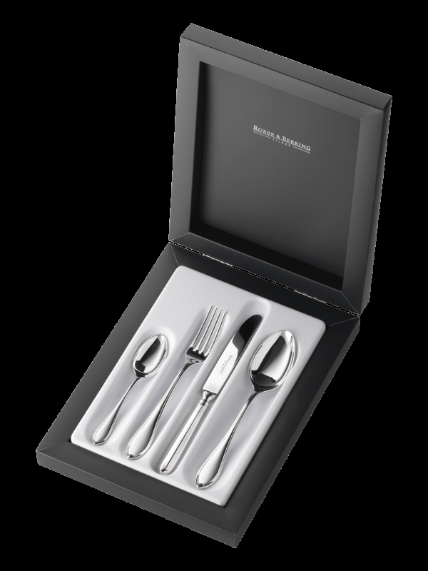 Robbe & Berking Navette 4 tlg. Kinderbesteck (925 Sterlingsilber) 50% Rabatt mit kostenlosem Versand