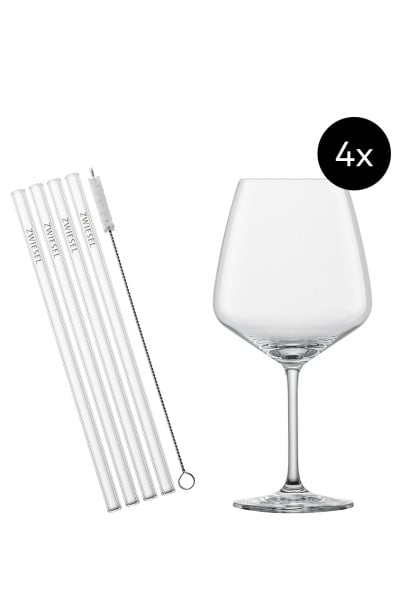 Schott Zwiesel After Work Drinks Set - 4 Cocktailgläser, 4 Trinkhalme, 1 Baumwollbürste Muttertagsangebot