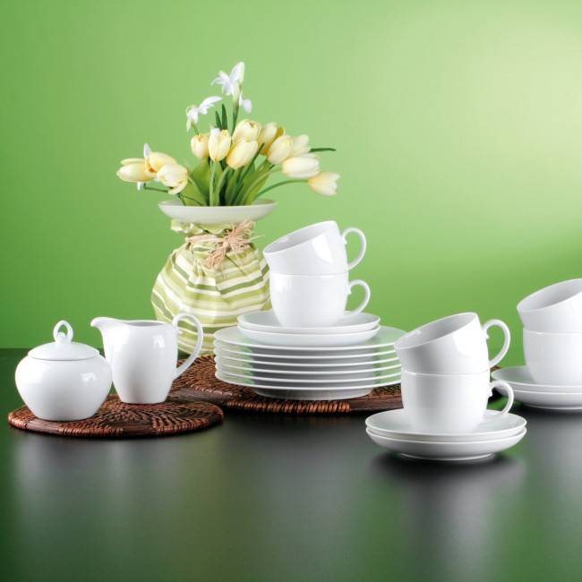 Seltmann Weiden Rondo/Liane Kaffeeservice 18-teilig weiss Blitzverkäufe