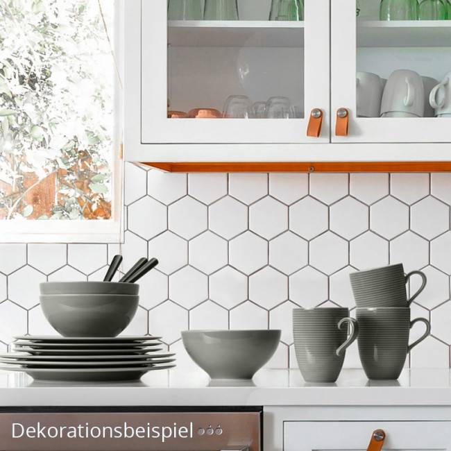 Seltmann Weiden Beat Becher mit Henkel 0,35 l mit Relief Color Glaze Perlgrau Neuheiten