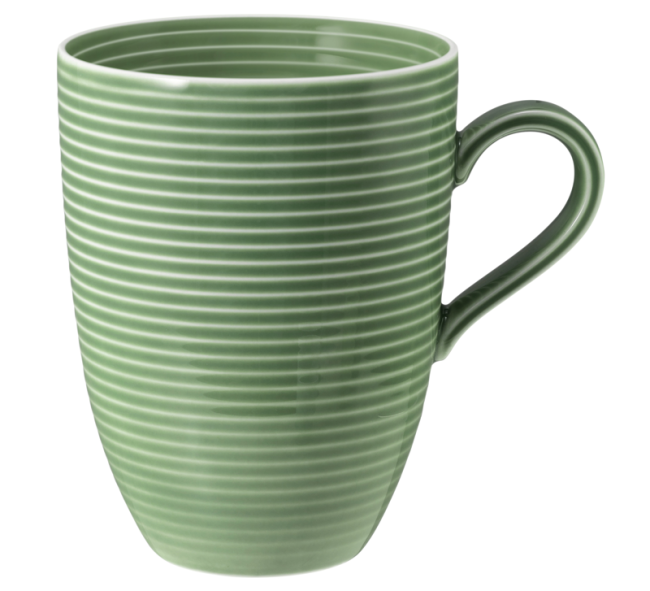 Seltmann Weiden Beat Becher mit Henkel 0,35 l mit Relief Color Glaze Salbeigrün Bestseller