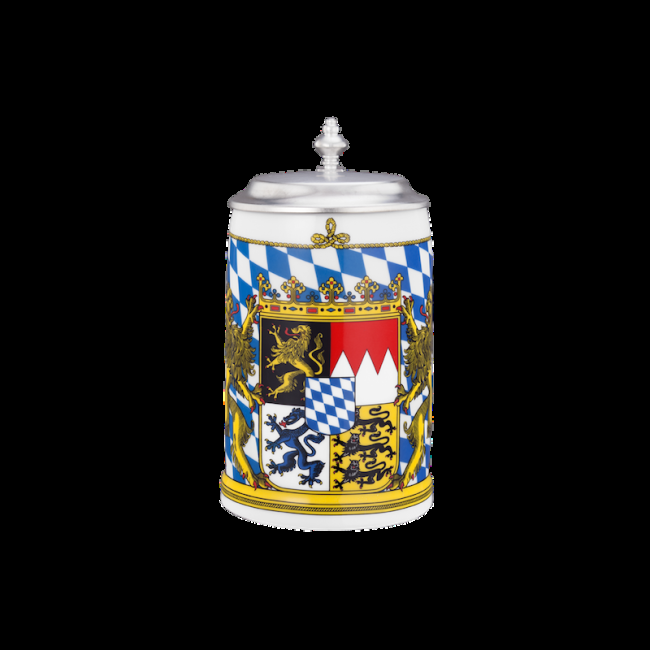 Seltmann Weiden Compact Bierkrug mit Deckel 0,63 l Bayern Fabrikpreis