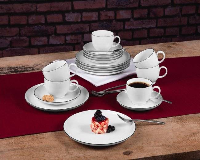 Seltmann Weiden Lido Kaffeeservice 18-tlg. Black Line Exklusive Angebote