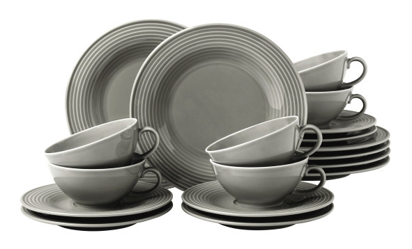 Seltmann Weiden Beat Teeservice 18-teilig klein color glaze Perlgrau