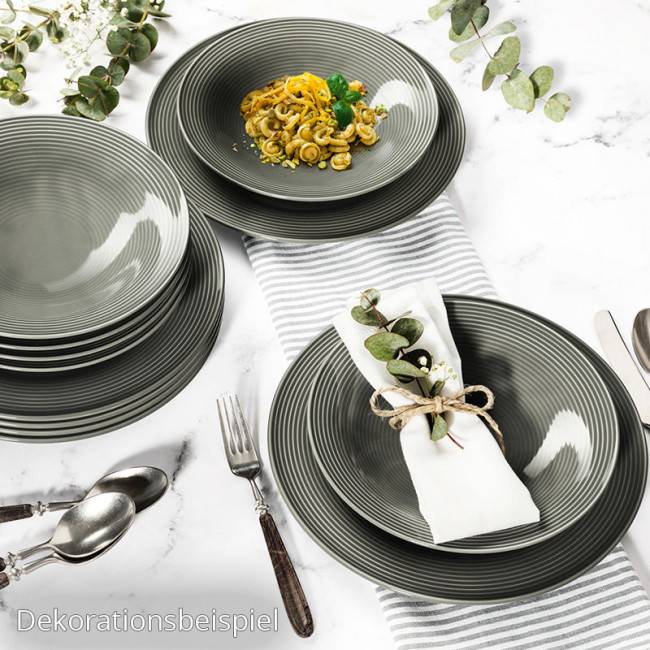 Seltmann Weiden Beat Tafelservice 12-teilig Color Glaze Perlgrau Jubiläumsangebot