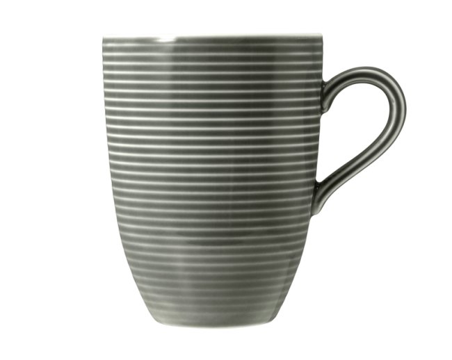 Seltmann Weiden Beat Becher mit Henkel 0,35 l mit Relief Color Glaze Perlgrau