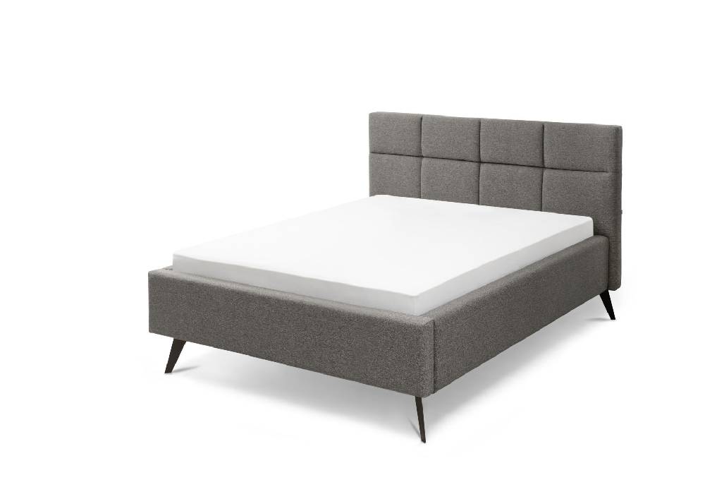 set one by Musterring Bett Cary inkl. Rost + Matratze 140x200 cm 100% Polyester dunkelgrau | Zeitbegrenzte Promotion
