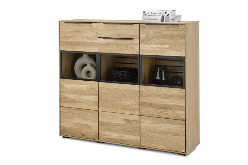 set one by Musterring Highboard Jackson Massivholz natur | Fabrikladen