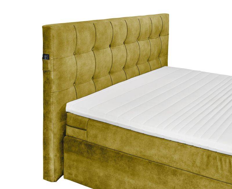 set one by Musterring Boxspringbett richmond ohne Bettkasten, mit TV-Halterung 180x200 cm grün | Fabrikverkauf