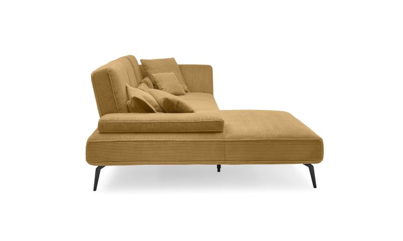 set one by Musterring Ecksofa SO 4500 Lincoln 01 mustard,Sitzhöhe A (Standard), H 43 cm,Sitzkomfort PUR-Schaum (Standard),Fuß Metall schwarz matt braun | Nur noch ein Tag übrig