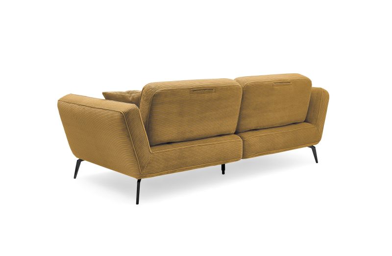 set one by Musterring Megasofa SO 4500 Lincoln 01 mustard,Sitzhöhe A (Standard), H 43 cm,Sitzkomfort PUR-Schaum (Standard),Fuß Metall schwarz matt braun | Super Rabatt