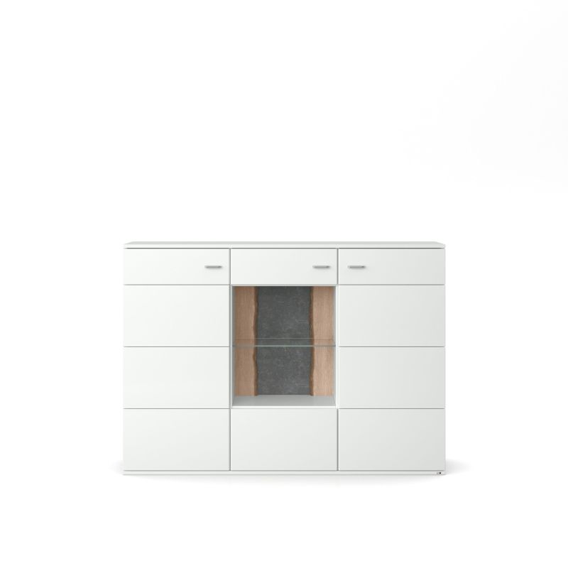 set one by Musterring Highboard tacoma Einzeltypen Korpus, Wandborde, TV-Bänke, Esstische und Couchtische: Weiß Arctic, F weiß | Outlet
