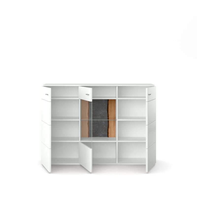 set one by Musterring Highboard tacoma Einzeltypen Korpus, Wandborde, TV-Bänke, Esstische und Couchtische: Weiß Arctic, F weiß | Outlet