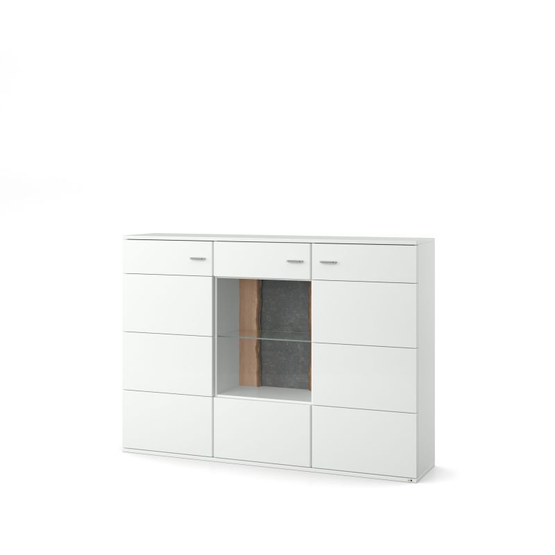 set one by Musterring Highboard tacoma Einzeltypen Korpus, Wandborde, TV-Bänke, Esstische und Couchtische: Weiß Arctic, F weiß | Outlet