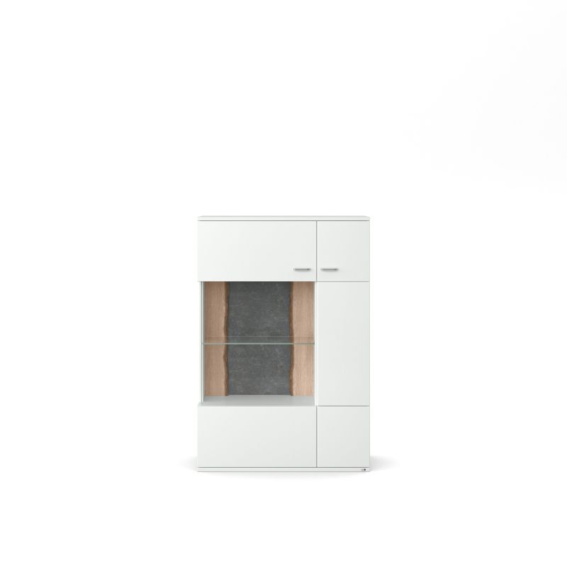 set one by Musterring Highboard tacoma Einzeltypen Korpus, Wandborde, TV-Bänke, Esstische und Couchtische: Weiß Arctic, F weiß | Verkauf