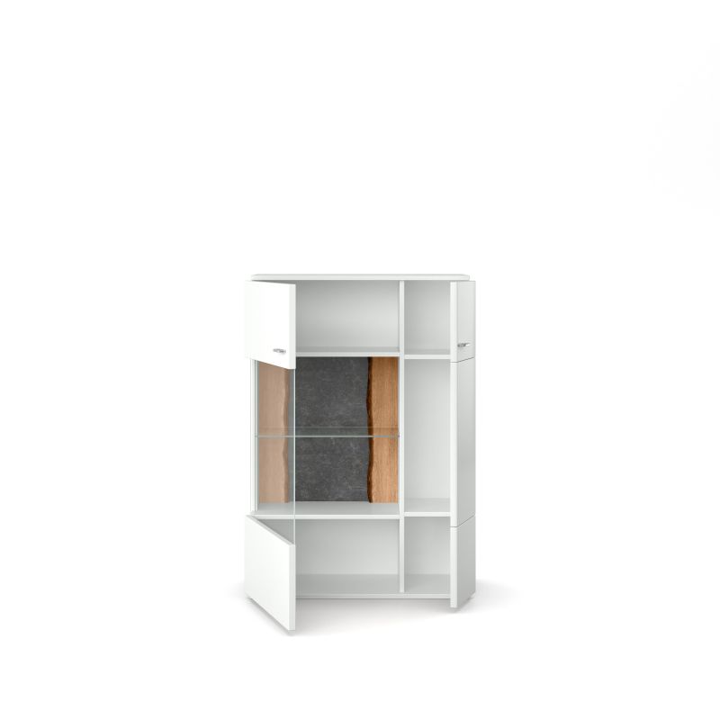 set one by Musterring Highboard tacoma Einzeltypen Korpus, Wandborde, TV-Bänke, Esstische und Couchtische: Weiß Arctic, F weiß | Verkauf