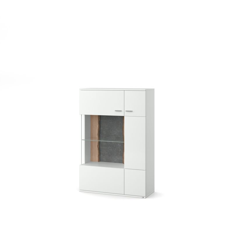 set one by Musterring Highboard tacoma Einzeltypen Korpus, Wandborde, TV-Bänke, Esstische und Couchtische: Weiß Arctic, F weiß | Verkauf
