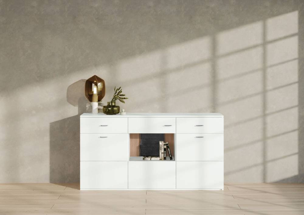 set one by Musterring Sideboard tacoma Einzeltypen Korpus, Wandborde, TV-Bänke, Esstische und Couchtische: Weiß Arctic, F weiß | Kostenloser Versand