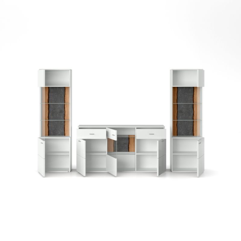 set one by Musterring Wohnwand tacoma Vorschläge Korpus, Wandborde, TV-Bänke, Esstische und Couchtische: Weiß Arctic, F weiß | Osterangebot