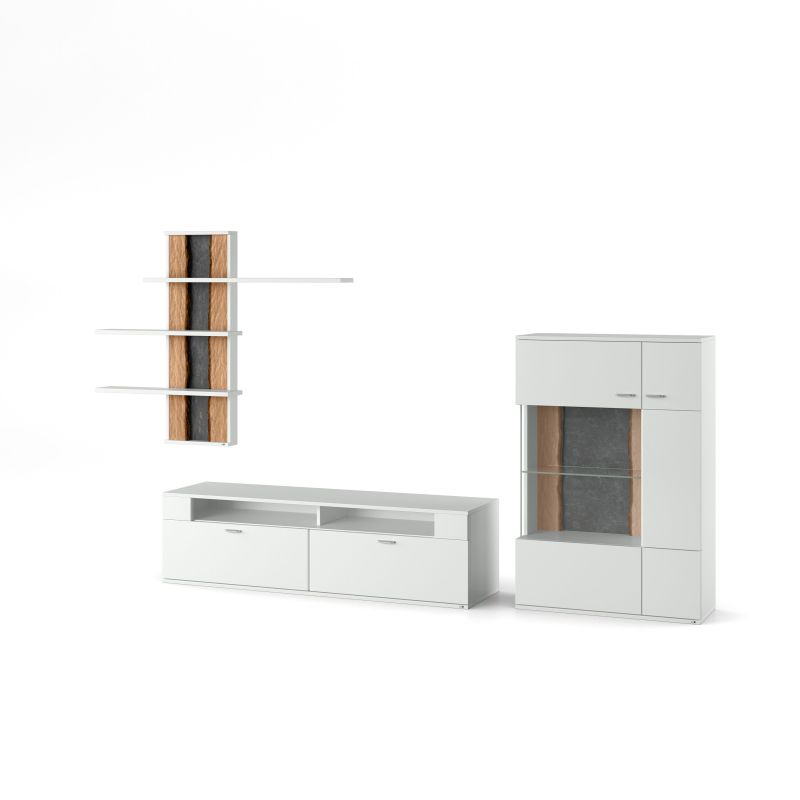 set one by Musterring Wohnwand tacoma Vorschläge Korpus, Wandborde, TV-Bänke, Esstische und Couchtische: Weiß Arctic, F weiß | Vatertagsangebot