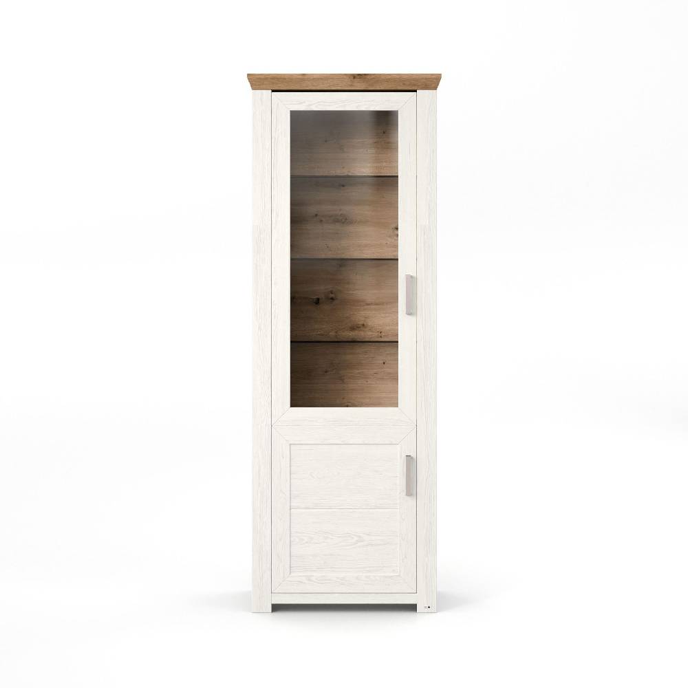set one by Musterring Vitrine york - Wohnen Einzeltypen Pino-Aurelio-Nachbildung / Artisan-Eiche-Nachbildung weiß | Saisonale Angebote