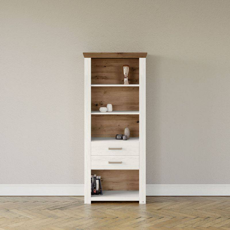 set one by Musterring Vitrine york - Wohnen Einzeltypen Pino-Aurelio-Nachbildung / Artisan-Eiche-Nachbildung weiß | Tägliche Deals