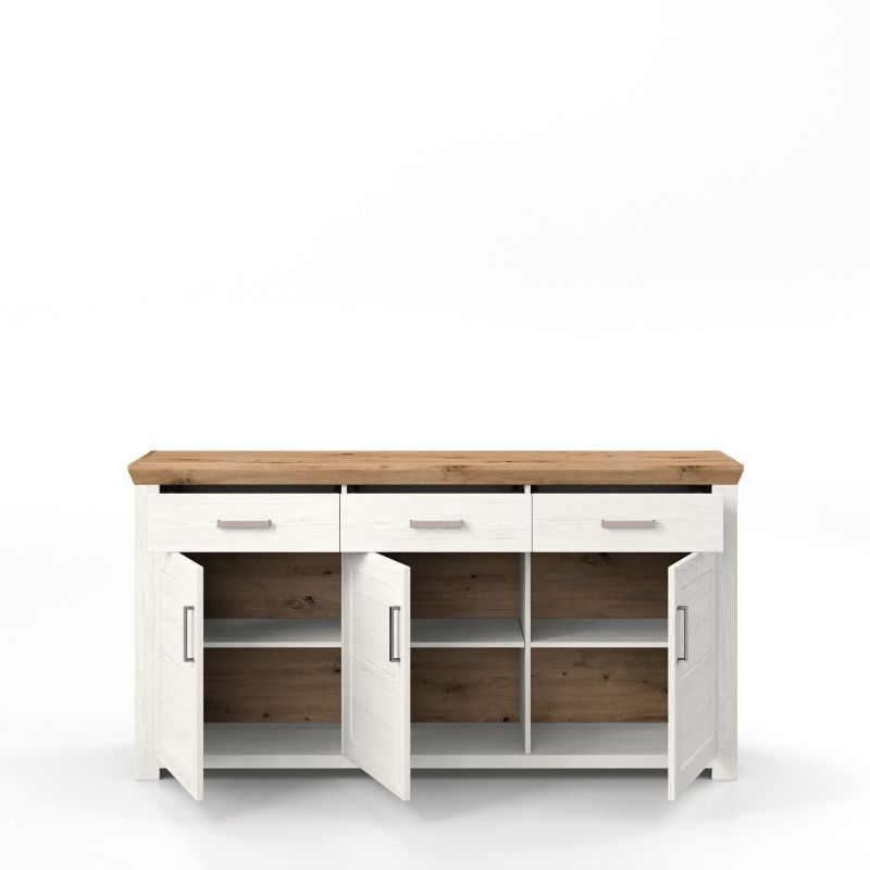 set one by Musterring Sideboard york - Wohnen Einzeltypen Pino-Aurelio-Nachbildung / Artisan-Eiche-Nachbildung weiß | Neueste Stile