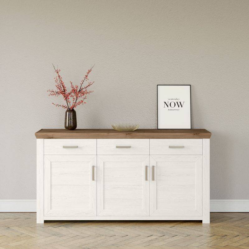 set one by Musterring Sideboard york - Wohnen Einzeltypen Pino-Aurelio-Nachbildung / Artisan-Eiche-Nachbildung weiß | Neueste Stile