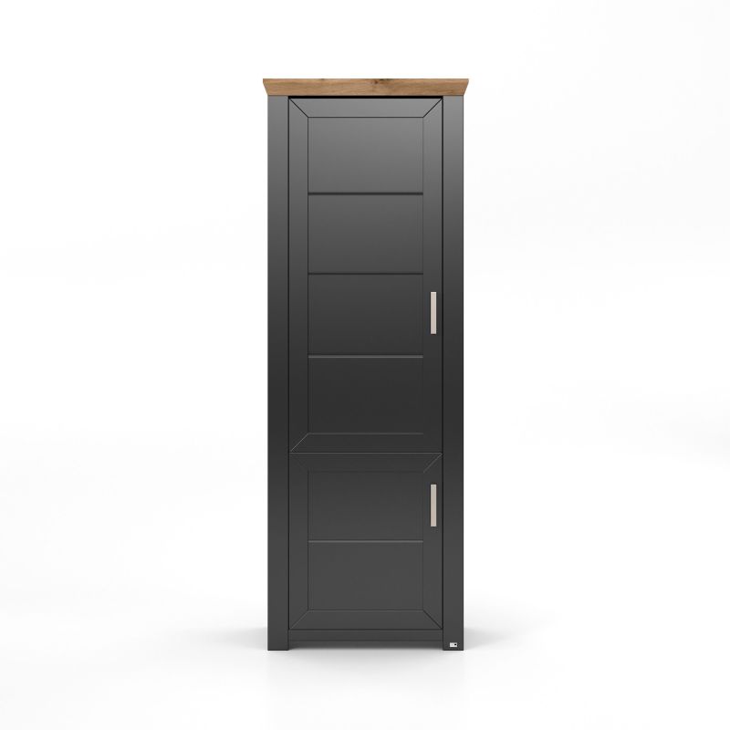 set one by Musterring Vitrine york - Wohnen Einzeltypen Graphite / Artisan-Eiche-Nachbildung schwarz | Sonderangebot der Fabrik