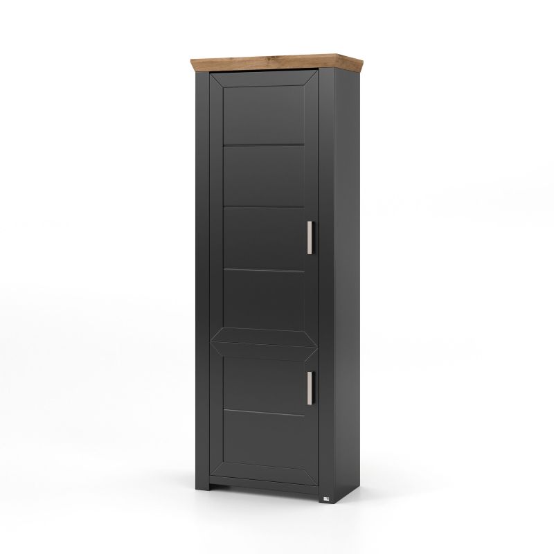 set one by Musterring Vitrine york - Wohnen Einzeltypen Graphite / Artisan-Eiche-Nachbildung schwarz | Sonderangebot der Fabrik