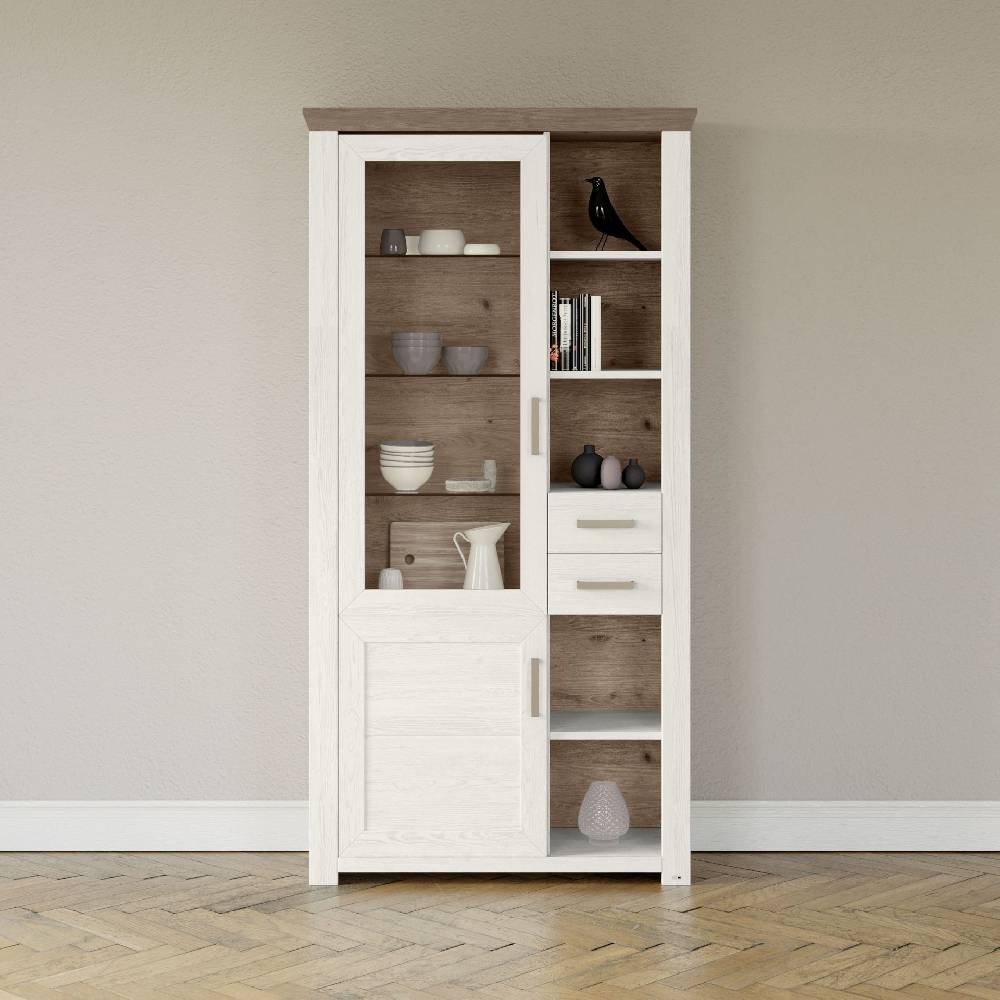 set one by Musterring Vitrine york - Wohnen Einzeltypen Pino-Aurelio-Nachbildung / Eiche-Nelson-Nachbildung braun | Bis zu 55% Rabatt