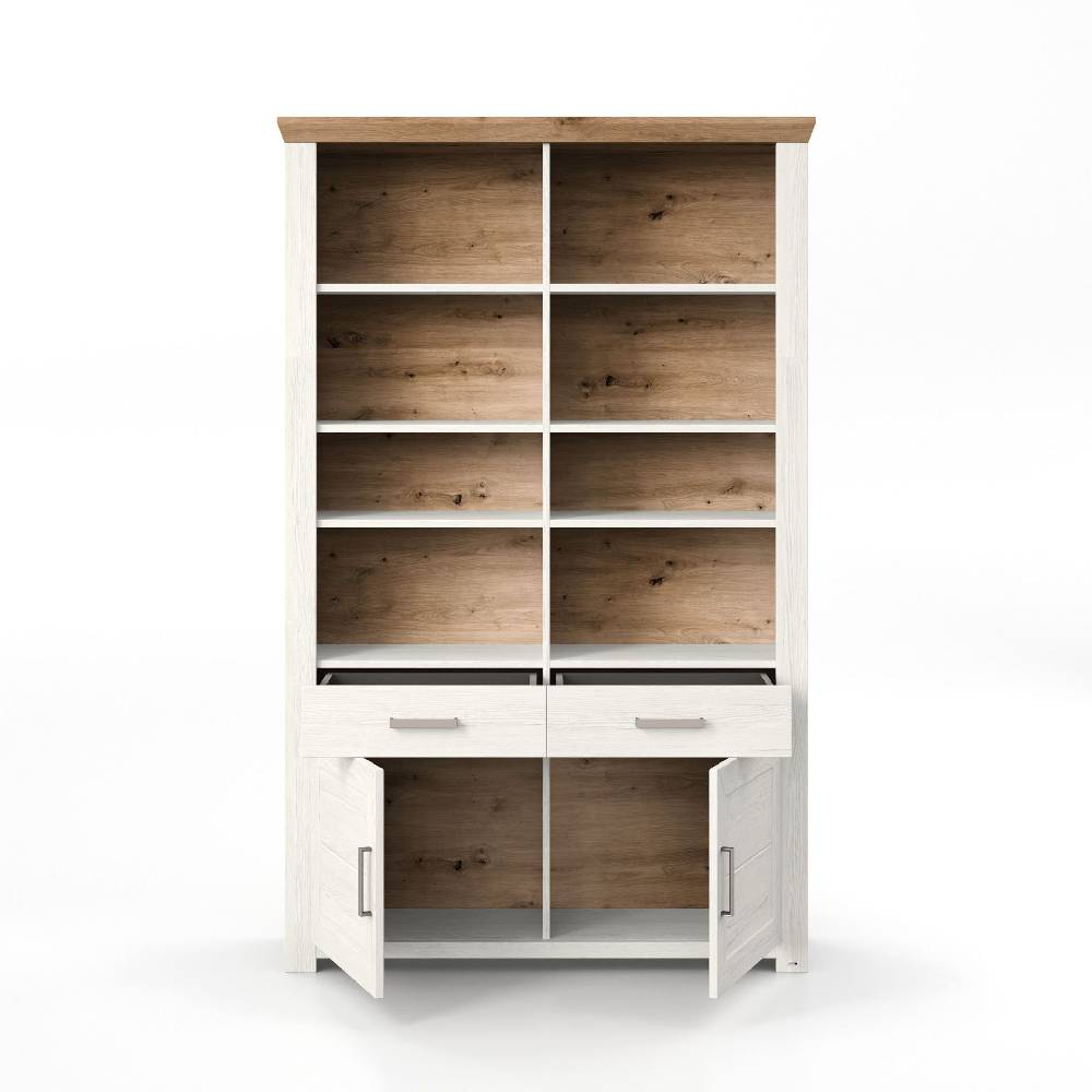set one by Musterring Vitrine york - Wohnen Einzeltypen Pino-Aurelio-Nachbildung / Artisan-Eiche-Nachbildung weiß | Clearance-Verkauf