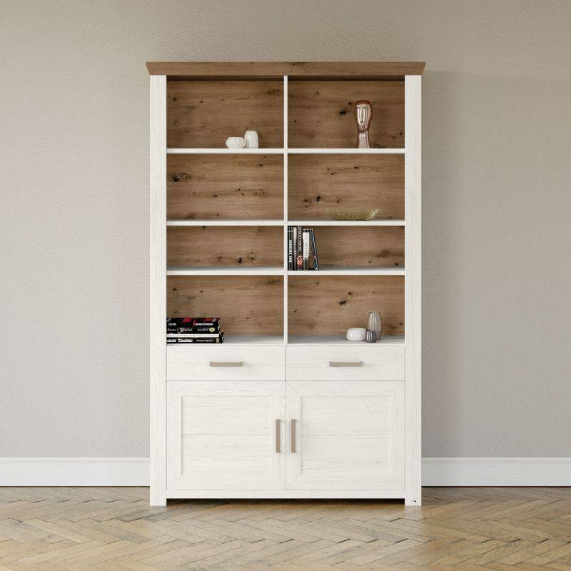 set one by Musterring Vitrine york - Wohnen Einzeltypen Pino-Aurelio-Nachbildung / Artisan-Eiche-Nachbildung weiß | Clearance-Verkauf