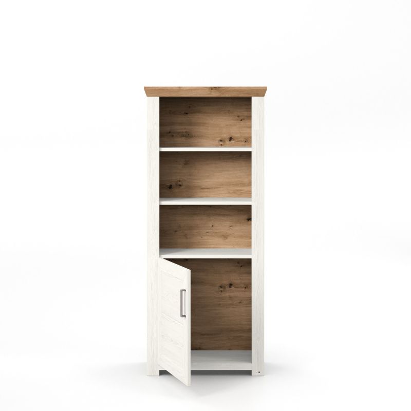 set one by Musterring Vitrine york - Wohnen Einzeltypen Pino-Aurelio-Nachbildung / Artisan-Eiche-Nachbildung weiß | Kostenloser Versand international