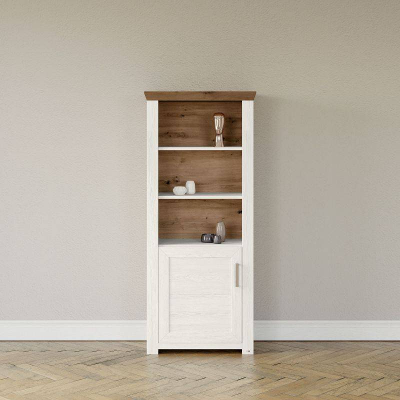 set one by Musterring Vitrine york - Wohnen Einzeltypen Pino-Aurelio-Nachbildung / Artisan-Eiche-Nachbildung weiß | Kostenloser Versand international