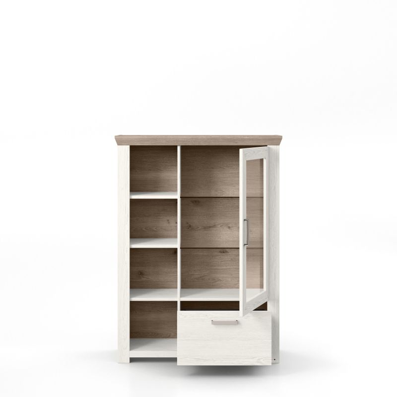 set one by Musterring Glasvitrine york - Wohnen Einzeltypen Pino-Aurelio-Nachbildung / Eiche-Nelson-Nachbildung braun | Rabatte dieses Monats