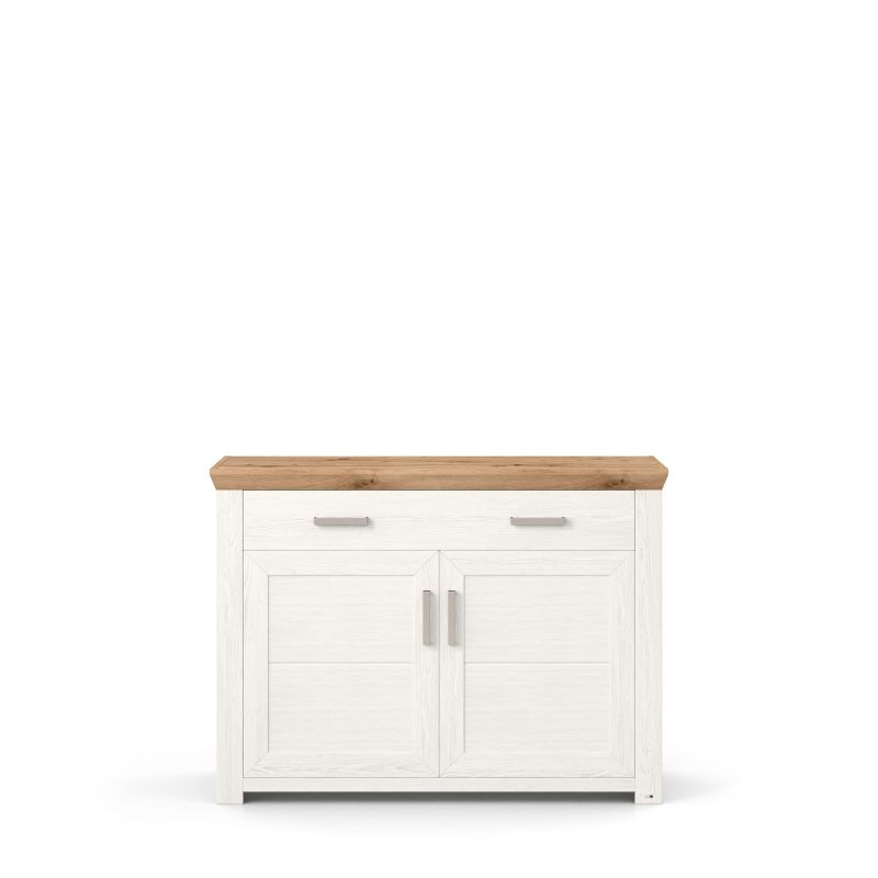 set one by Musterring Sideboard york - Wohnen Einzeltypen Pino-Aurelio-Nachbildung / Artisan-Eiche-Nachbildung weiß | Blitzverkäufe
